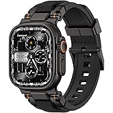 amBand M1 Sport Case Band for Apple Watch Ultra 3/2/1 & SE 3/2/1 & Series 11 10 9 8 7 6 5 4 3 49mm 46mm 45mm 44mm 42mm 41mm 40mm 38mm, Shockproof & Scratch Resistant Rugged Bumper for Men