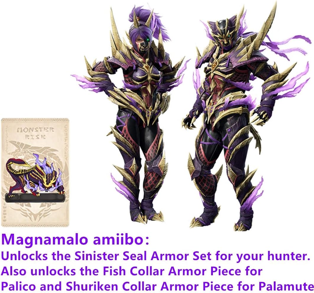 9pcs Monster Hunter Rise NFC Amiibo Card, Palamute, Palico, Magnamalo. Compatible Switch, Switch Lite.: Toys & Games