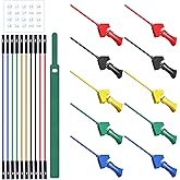 Goupchn 10PCS SMD IC Test Hook Clips with Silicone Jumper Wires Test Leads Kit for Logic Analyzer 5 Colors