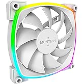 Montech AX 120 ARGB Fan &ndash; 1600PWM, High-End Durability, Silent Performance, and Stunning ARGB Design (120mm, White)