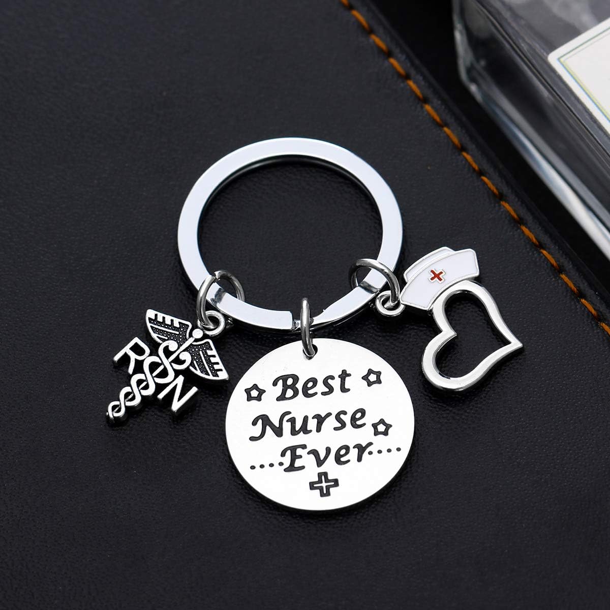 MADHAHEFU Nurse Keyring RN Keyring Thank You Gifts for Nurse Appreciation Gifts Graduation Gifts Christmas Birthday Gifts Inspirational Gifts for Nurse Nursing Present Jewellery - Image 3
