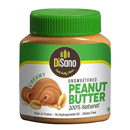 DiSano All Natural Peanut Butter, Crunchy, 30% Protein, Unsweetened, Gluten Free, 1 Kg
