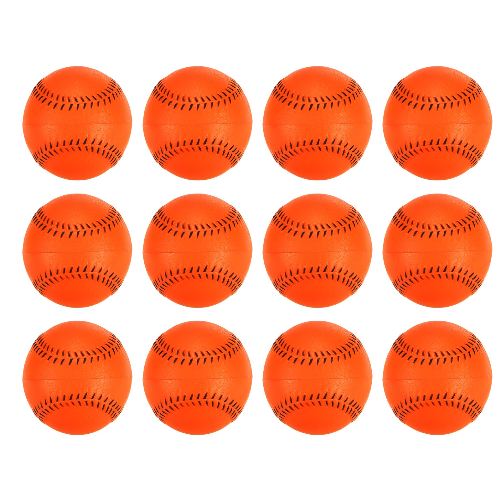 PATIKIL 9 Inch Foam Baseball 12 Pack Soft Practice Baseballs Bulk Standard Size Adult Leather Training Baseball Unmarked Baseballs for Pitching Orange