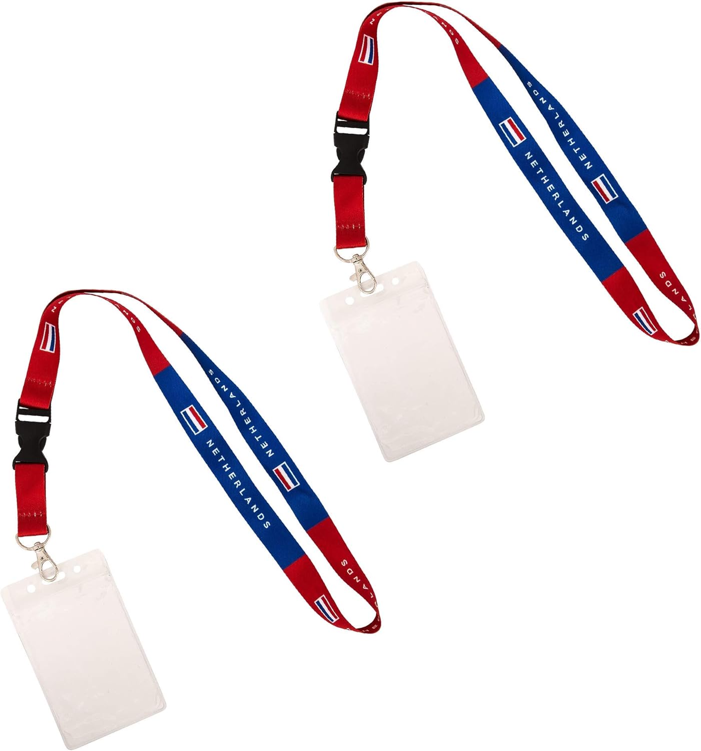 Netherlands Country Flag Lanyard 2Pack Detachable
