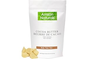 Cocoa Butter 0.5 lb / 230 g (Food Grade) - Pure Unrefined Raw - a Natural moisturizer for Body Face Hand Foot Nail Hair-Fresh