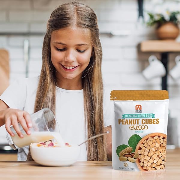 MAG FREEZE DRIED FRUIT CANDY NATURAL PEANUTS CHIPS FRESH AND DEHYDRATED UNSALTED NUTS CUBES FROZEN DRY HEALTY FOOD TRAVEL SNACKS GLUTEN FREE FOR MUESLI SMOOTHIE EXTRA 1 PACK GIFT PACK OF 6 1.41 OZ EACH