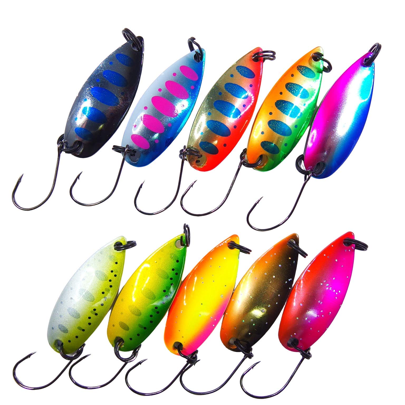 momolures Trout Fishing Spoon lure TIMO Native Color 2.8g 3.5g 4.2g Assort Set Forest MIU Style (2.8g - 10pcs Assort)