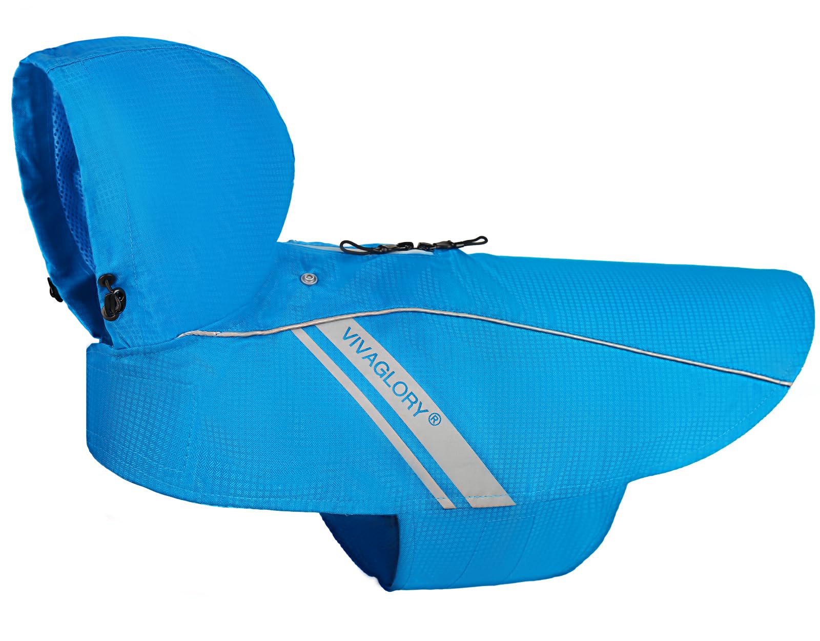 VIVAGLORY Wetoff Dog Raincoat, Rain Coat for Dog All Seasons Adventure, Raincoat with Harness Hole & Hood, Reflective Lightweight Waterproof for Doggy & Puppy, XXS, Blue