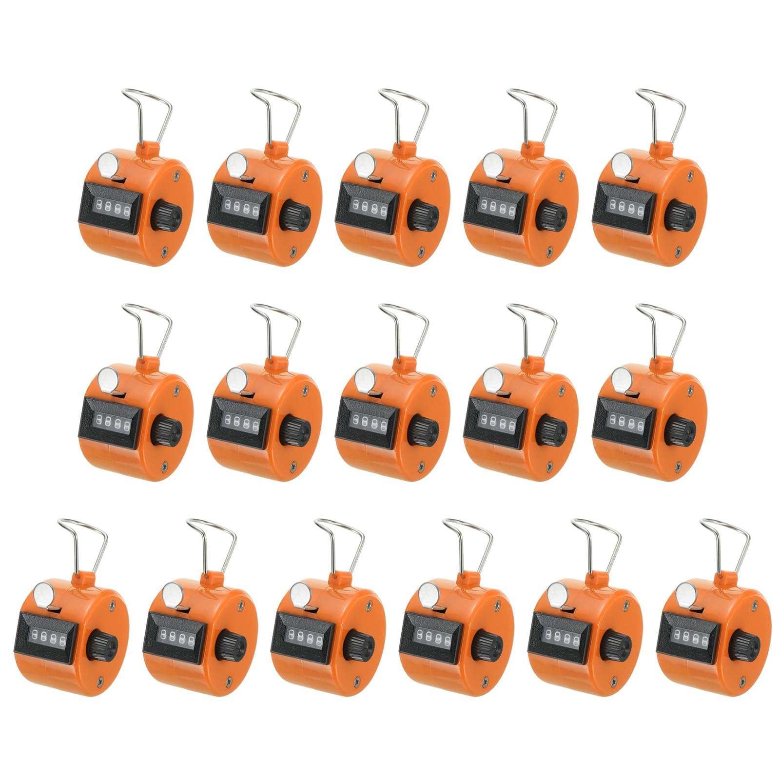 PATIKIL Clicker Counter, 16 Pcs 4 Digit Mechanical Handheld Tally Click Pitch Counter for Coaching Knitting, Golf, Lap, Fishing, Orange