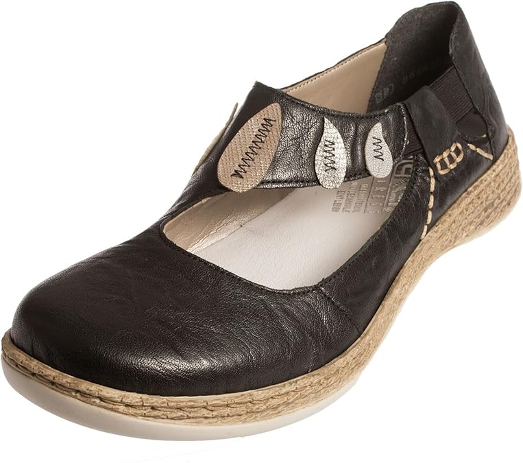 Amazon.com | Rieker Womens L.Slipper Black/Ice/Fango/Silver | Shoes