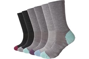 EnerWear Unisex 4/6P Pack Merino Wool Outdoor Hiking Trail Crew Sock