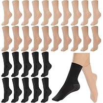 Amazon.com: Newcotte 15 Pairs Nude Dance Socks for Women Non Slip ...