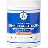 Ultimate Paleo Protein Powder | Premium Grass Fed Beef Protein with Collagen Peptides | Paleo Friendly, Gluten Free, Keto Friendly, No Artificial Sweeteners or Preservatives - Chocolate, 15 Servings