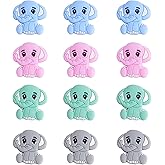 WEWAYSMILE 12 Piece Animal Silicone Beads - Cute DIY Bulk Beads for Handicrafts, Pens, Phone Straps, Pendants (Elephant)