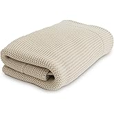 Natemia 100% Organic Cotton Knitted Baby Receiving Blanket for Newborn, Infant & Toddler – Ultra Soft 30" x 40" Crib, Stroller & Nap Time Cover for Boys and Girls – Baby Cotton Blanket