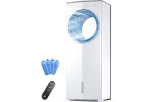 FLOWBREEZE Windowless Portable Air Cooler, Evaporative Air Cooler for Room No Window, Remote Control for Bedroom A-1