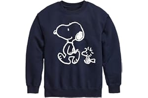 HYBRID APPAREL - Peanuts - I'll Follow You - Snoopy & Woodstock - Toddler & Youth Crewneck Fleece Sweatshirt