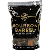 Midwest Barrel Company Bourbon Barrel BBQ Smoking Wood Chunks, 1-4 in | Authentic American White Oak Wood Chunks from Bourbon Barrels, Slow Burning, for BBQ, Lamb, Pork, Poultry, Veggies, Cheese