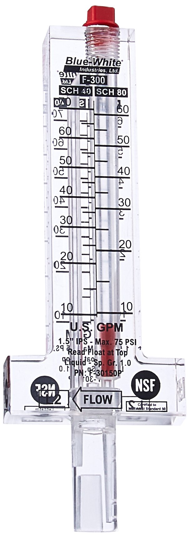3 Inch PVC Pipe Flowmeter Blue-White F-30300P Flowmeter For 3 Inch PVC ...