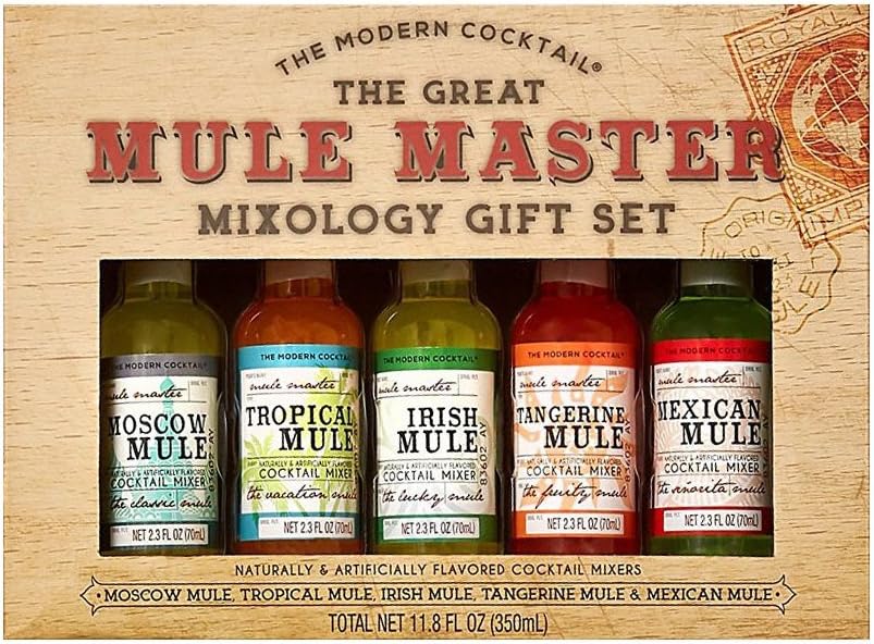 Moscow Mule Cocktail Gift Set: A Collection of 5 Unique Drink Flavors for Mixing the Perfect Moscow Mule, Irish Mule, and More