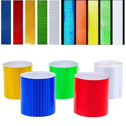 Reflektorband Klebeband - WENTS 5 Stück 5cm x 3m Sicherheit Warnklebeband, Starke Haftung und wasserdicht, stark reflektieren