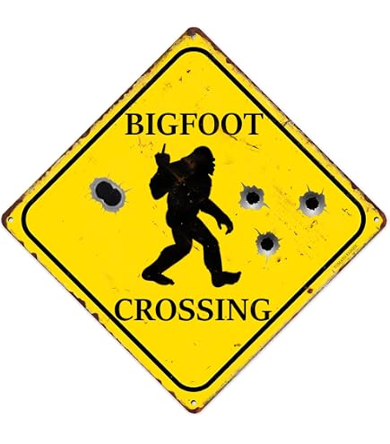 Insegna Vintage 'Warning Please Do Not Feed The Sasquatch' – Latta 20x30 Cm, Forata, Per Interni/Esterni