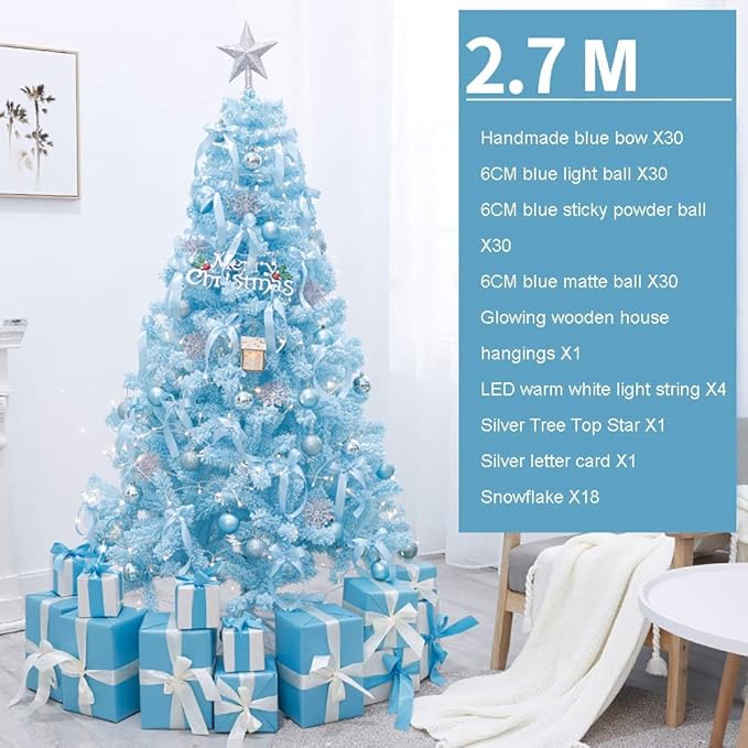 Blue Artificial Christmas Tree, Artificial Xmas Tree with Metal Stand