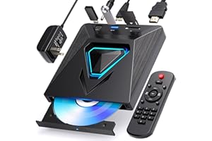 aelrsoch Mini DVD Player HDMI, 1080P HD Small Compact DVD Player for Smart TV with All Region Free, DVD CD Player, USB/TF Card Input, Remote Control, Support PAL/NTSC(Black)