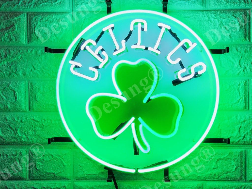 desung new 20 x20 sports team b celtics clover logo neon sign multiple sizes available with hd vivid printing technology custom handmade real glass neon light nt29 amazon com amazon com