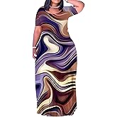 Plus Size Maxi Summer Dress 90 s Outfits for Women Neon Loose Cute Dress