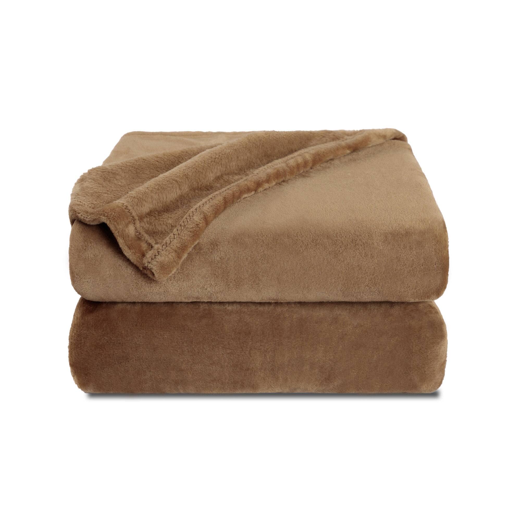 Photo 1 of NANPIPER Fleece Blankets, Super Soft Flannel Fuzzy Blanket for Couch, Luxury Cozy Lightweight Microfiber Dog Blanket-Throw Size,Coffee Brown