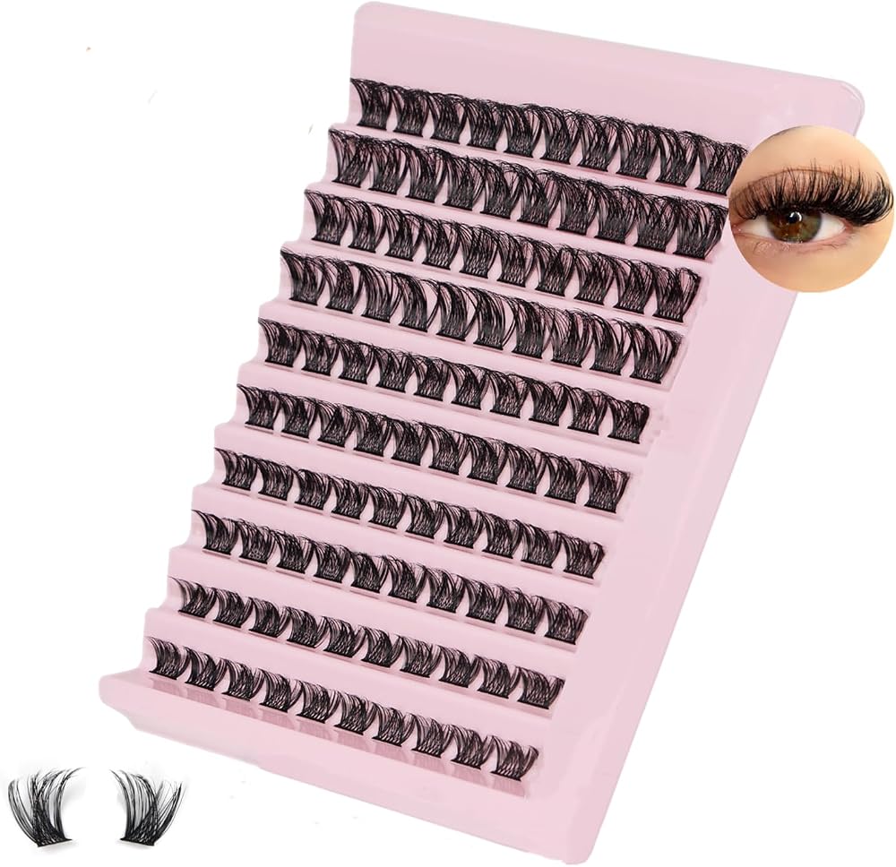 SIISTAS 100Pcs DIY Individual Lash Clusters Eyelash Extensions D Curl 8-16MM