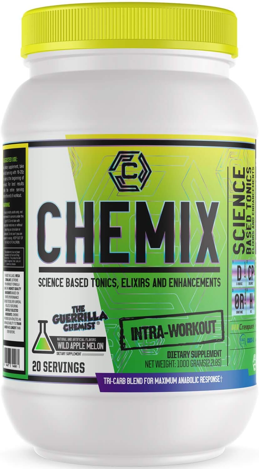 Chemix - Intra Workout BCAA Formula for Men and Women - Electrolytes - Amino Acids Creapure - Tri-Carb Blend - Increases Stamina and Muscle Recovery - Wild Apple Melon Flavor