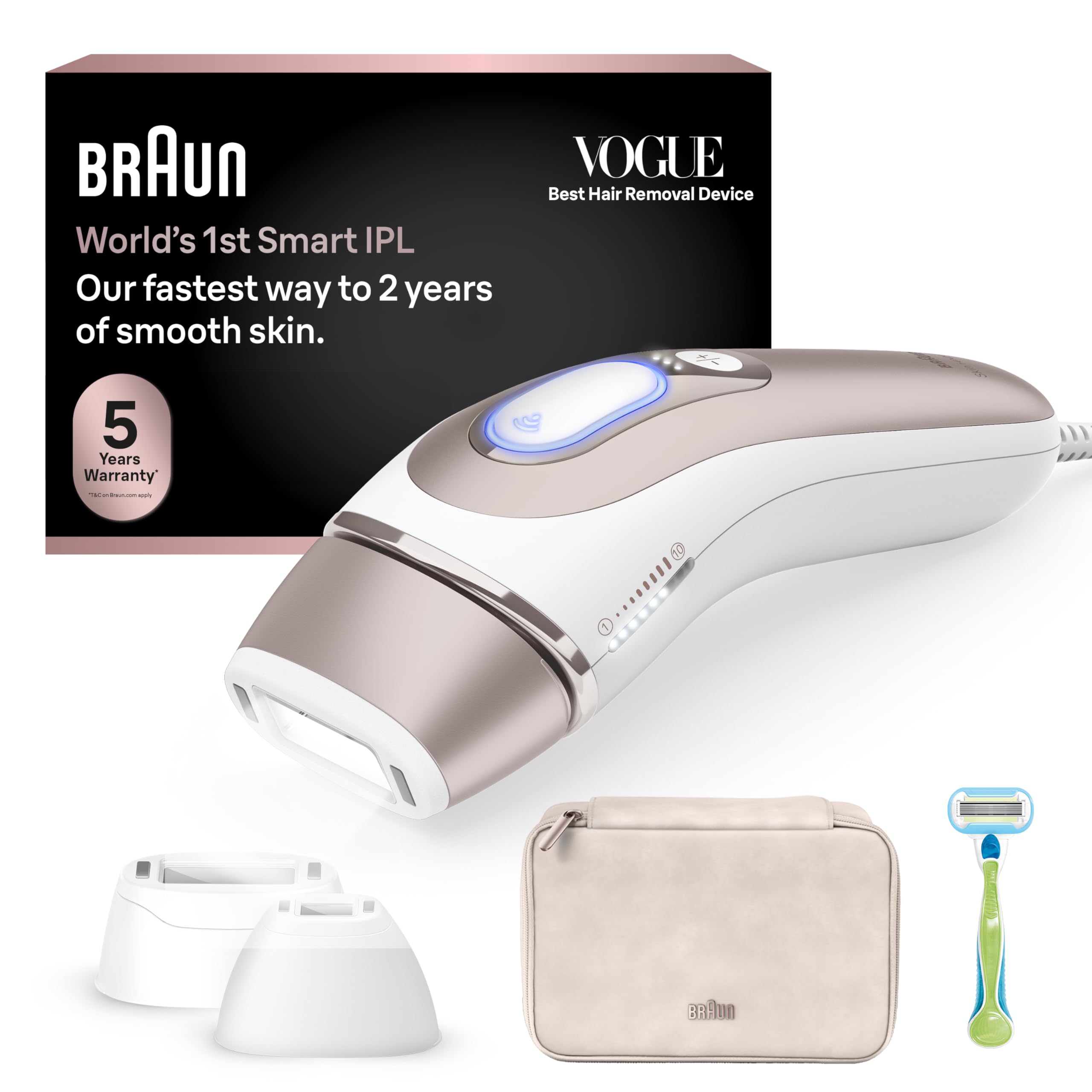 Photo 1 of Braun Smart IPL, Skin i·Expert Pro 7, VOGUE's Best Hair Removal Device, IPL Hair Removal for Women and Men, Permanent Laser Hair Reduction At-Home, World's 1st Smart App, 3 Heads, IPL7243