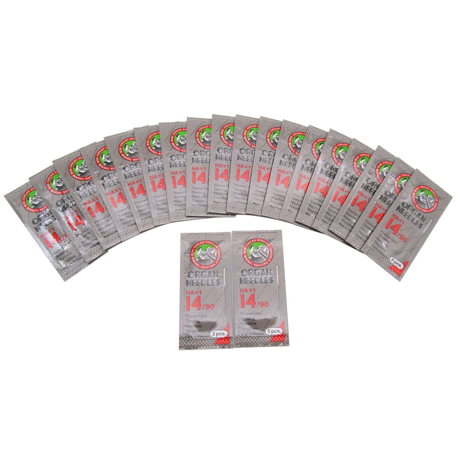 CKPSMS Clear Plastic Box - Replacement Sewing Needles, Compatible Singer, Pfaff, RICCAR, NECCHI, Brother (Organ HAX1 14/90 100PCS)