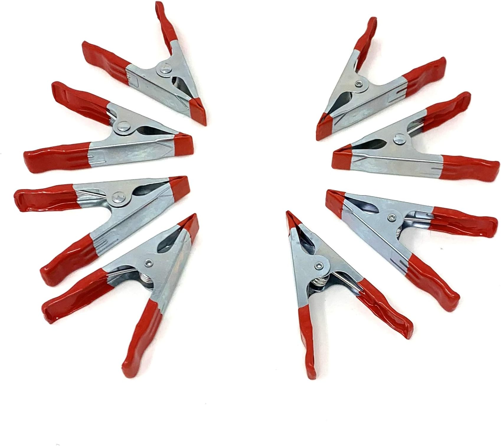 Chachlili Multipurpose 4 X 5/8 Inch Red Metal Spring Clamp Grip With PVC Coated Tips and Handles Jaw Opens 1.5 Inches Wholesale Bulk Lot