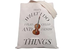 BDPWSS Cello Gift Cello Music Tote Bag Musician Gift That's What I Do I Play Cello And I Know Things Funny Cello Player Gift