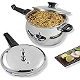 Vinod V-5.5L Splendid Plus Handi Stainless Steel Pressure Cooker, 5.5-Liter