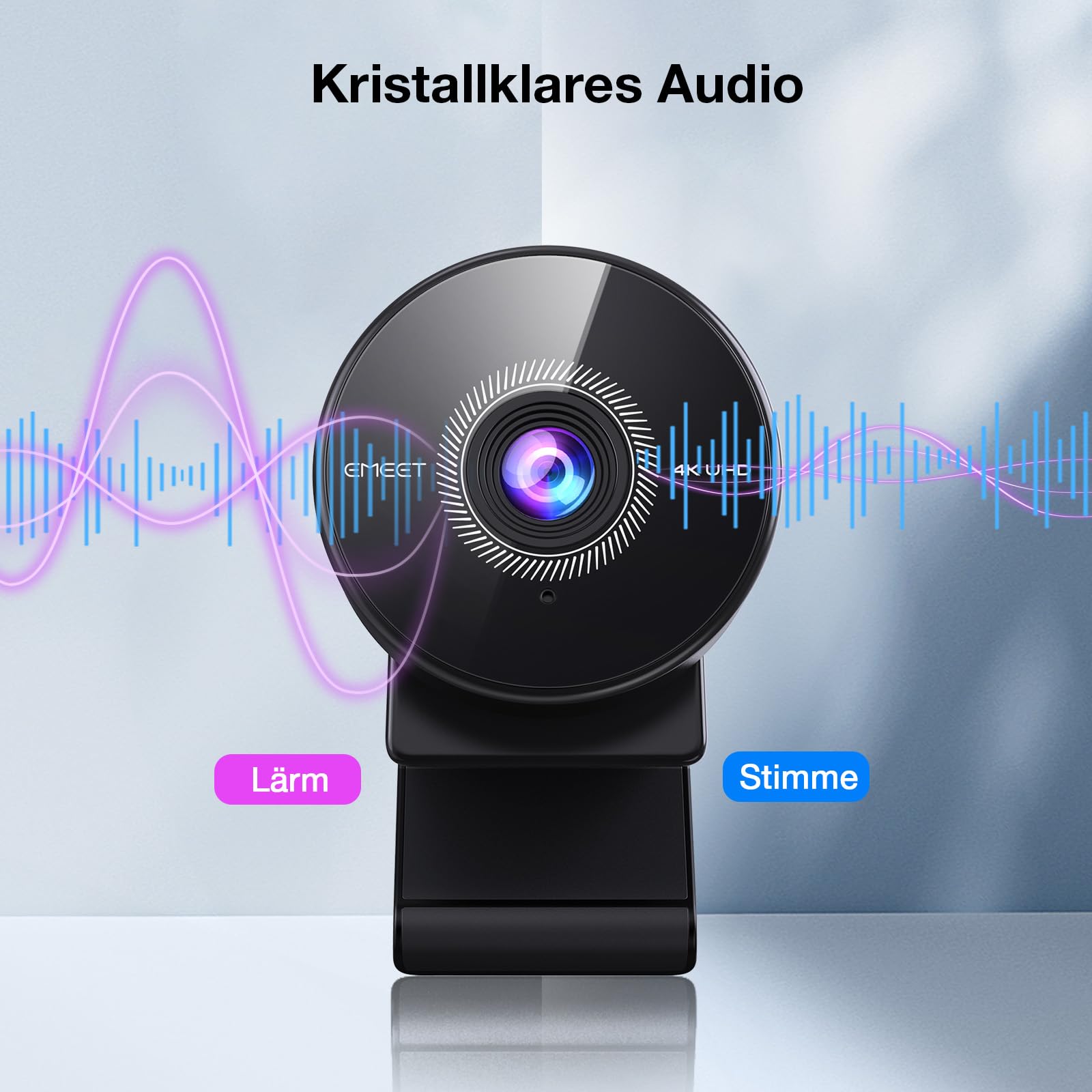EMEET C950 4K Webcam für PC, 8 Megapixel 4K UHD, PDAF-Autofokus, Mikrofon mit Geräuschunterdrückung, 73° FOV, 1080P@60FPS, Sichtschutz, USB 2.0 Plug&Play, Webcam Ideale für Zoom/Teams 5