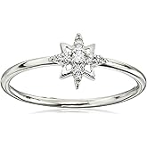 Amazon Essentials Cubic Zirconia North Star Dainty Demi Fine Ring in Sterling Silver