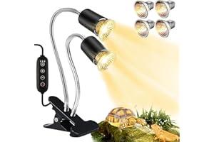 Lachesan Turtle Heat Lamp, Dual-UVA UVB 360° Dimmable Reptile Heat Light Bulb lamp for Turtle Tank, Bearded Dragon Reptiles Turtle Lizard Snake (Heat Bulb 2 * 25W/50W)