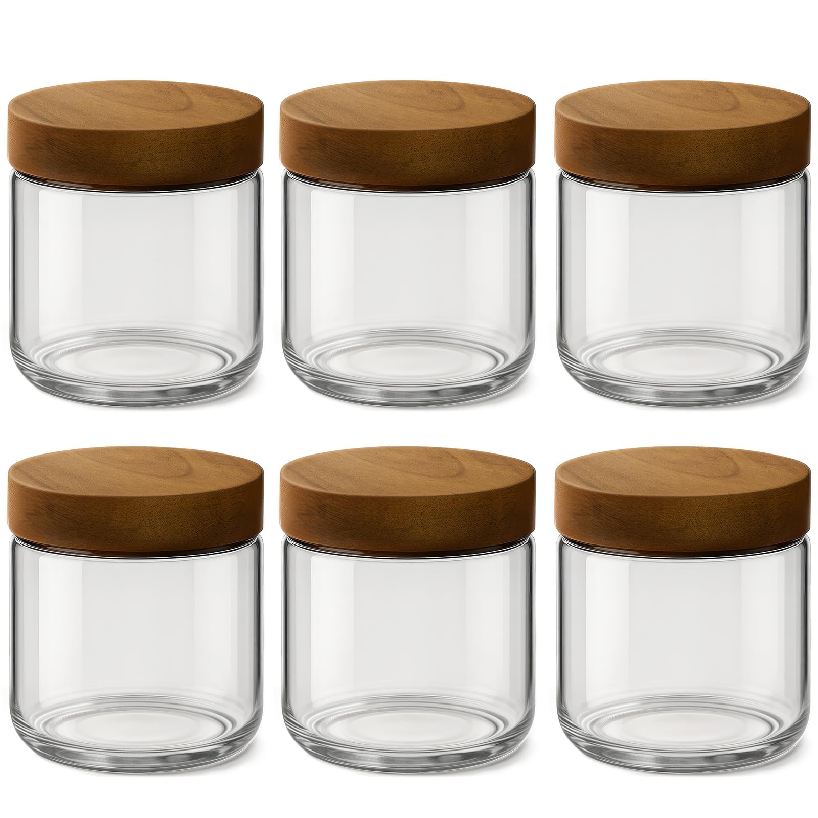 Photo 1 of **MISSING 4****ONLY 2***
Osfel 10oz 6 Pack Overnight Oats Containers with Lids, Glass Mason Jars with Acacia Wood Airtight Lids, Wide Mouth Meal Prep Storage Jars for Yogurt, Chia Pudding, Salad, Parfait, Snacks, Spice
