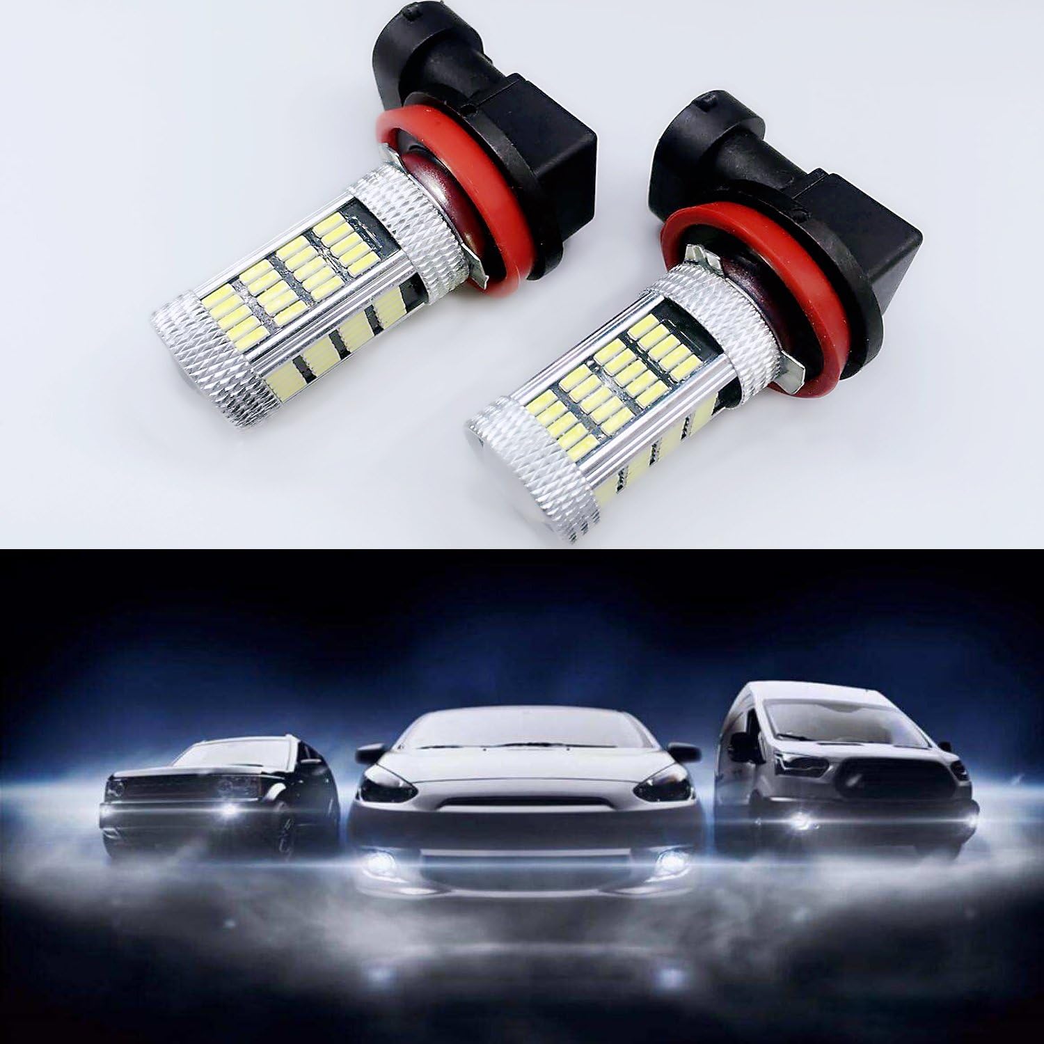 Yotenic H11/H8 Fog Lights, Super Bright 92 LEDs Fog Light Bulbs, White 6000K, 18-month Warranty (2 Pack)