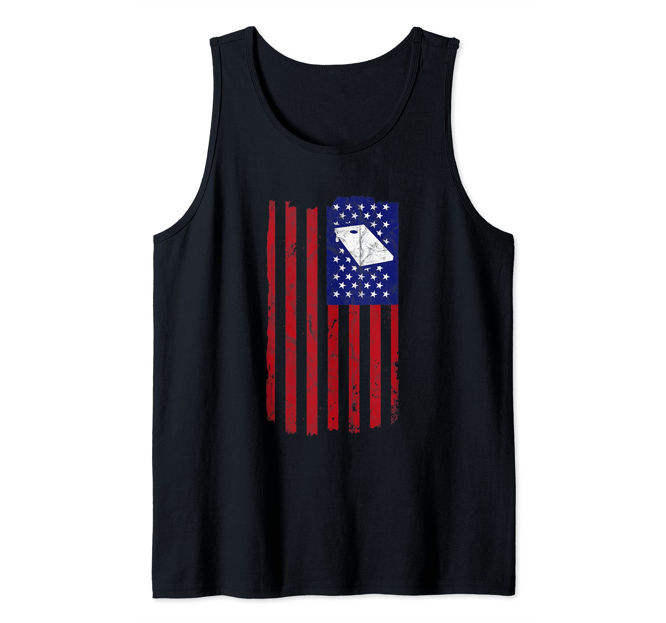 Cornhole Retro American Flag Vintage Team Tournament Tank Top