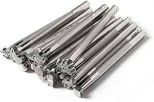 WUTA Leather Stamping Tools, Leather Stamping Kit 20Pcs Patterns Stamp Punch Set for Leather Working Leather Craft Stamp Handmade Art Tools