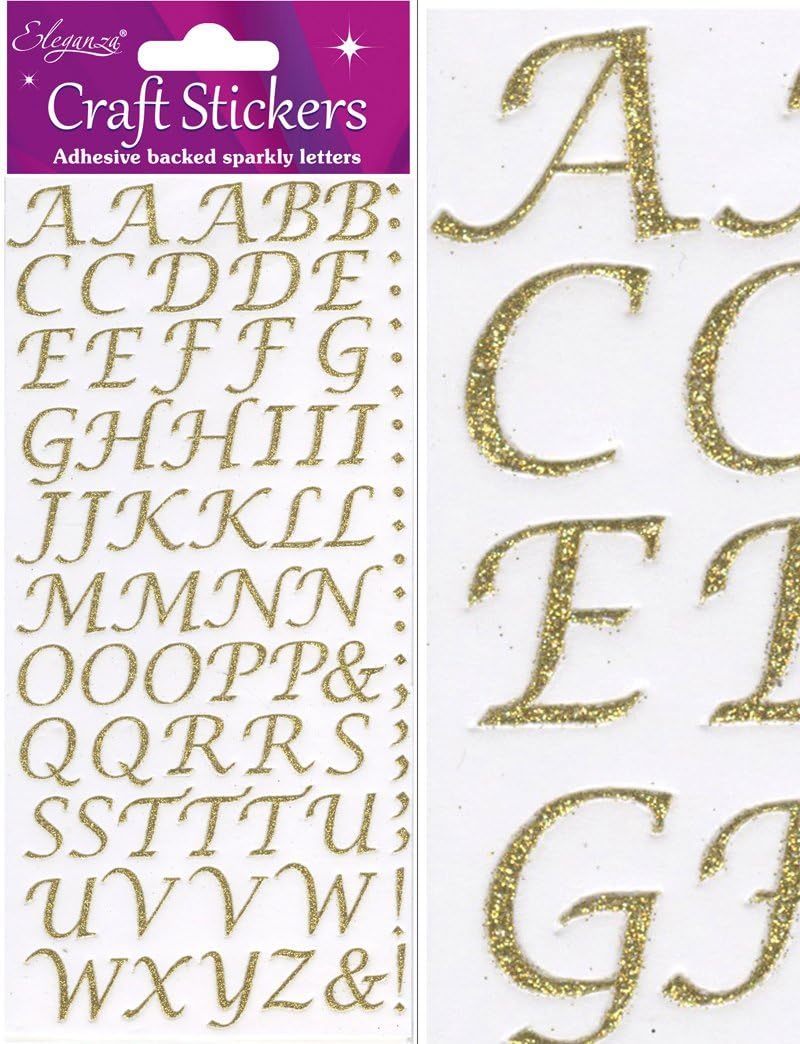 Eleganza Alphabet Set, Synthetic Material, Gold, 16.5 x 7.6 x 0.2 cm - Image 4