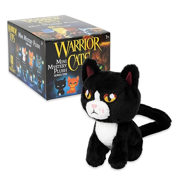 WARRIOR CATS MINI MYSTERY PLUSH, SERIES 1, BOOK SERIES, MYSTERY PLUSH BOX, BLIND BOX, 1 OF 8 POSSIBLE, OFFICIAL MERCH