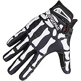 Azarxis Skeleton Gloves Adjustable Lightweight Racing Skull Sports Work Bone Gloves Anti-Slip Breathable for Men & Women Motorcycle, Cycling, Biking, Workout