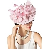 SWEETV Sinamay Kentucky Derby Hats Fascinators for Women, Tea Party Hats for Church, Cocktail, Wedding, Fancy Dress Party