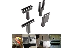 E-COWLBOY 1 Inch Blacksmith Anvil Hardy Tool Set – Hot Cut, Creasing Tool Stake, Bottom Fuller, Turning Bending Scrolling Fork